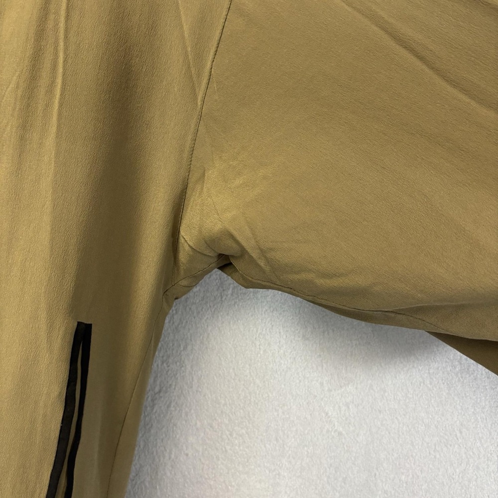 Vintage Roevelle 100% Silk Bomber Jacket Mens Large L Tan Lined Lightweight Zip - Picture 10 of 16